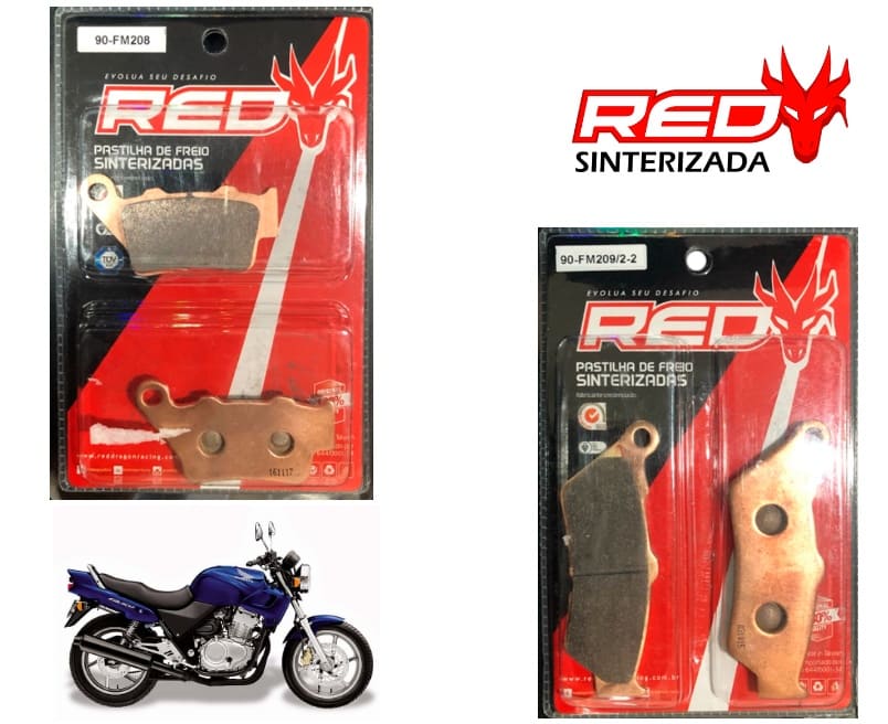 Jg Completo Pastilha Freio D T Red CB 500 Cb500 1997 á 2005 Box Racing