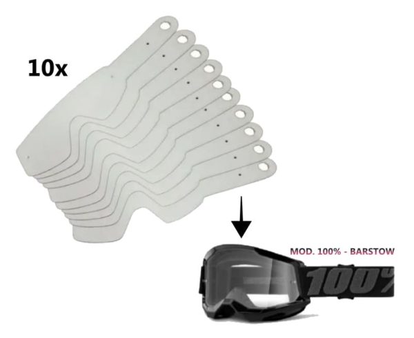 3718BT - LAMINAS TEAR-OFF - PACOTE C 10 PCS - MOD. 100 - BARSTOW 3718BT - LAMINAS TEAR-OFF - PACOTE C 10 PCS - MOD. 100 - BARSTOW