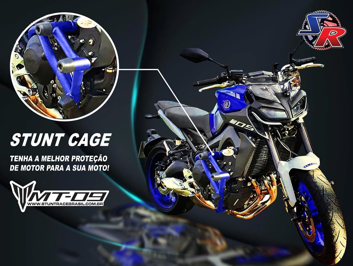 Protetor Stunt Race Mt 03 Stunt Cage Yamaha Mt03 Preto Fosco