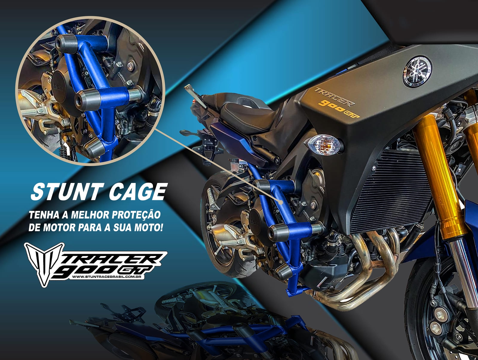 Protetor Stunt Race Mt 03 Stunt Cage Yamaha Mt03 Preto Fosco